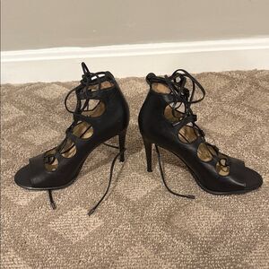 ✨EUC Coach Kira Heel in Black strappy heels with open toes